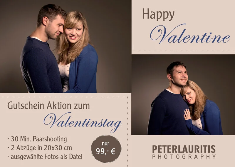 Aktionsmotiv Valentinstag | Peter Lauritis Photography Paarshooting zum Valentinstag: Aktionsmotiv mit kuschelndem Paar und Happy Valentine