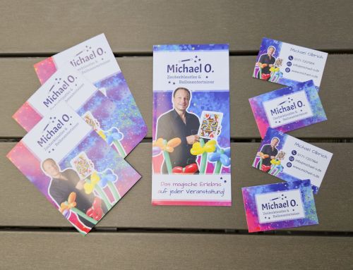 Neues Logo, Flyer und Autogrammkarten für Michael O. aus Hüttenberg